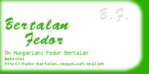 bertalan fedor business card